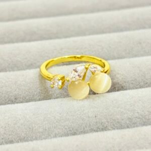 Sweet Cherry Cat’s Eye Anti-Tarnish Adjustable Ring