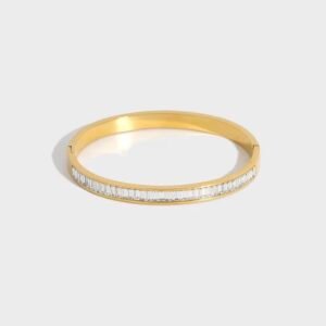 Gold-Plated Baguette Inlay Bracelet