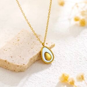 Golden Avocado Shell Anti-Tarnish Necklace