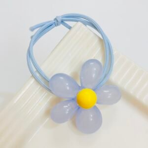 Powder Blue Jelly Petal Ponytail Holder