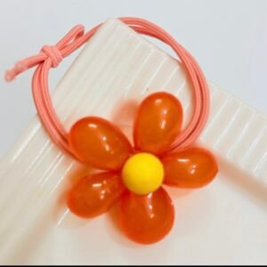 Tangerine Dream 3D Floral Hair Tie