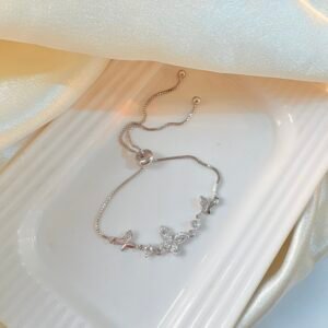 Flutter Charm Anti Tarnish Silver Butterfly Bracelet