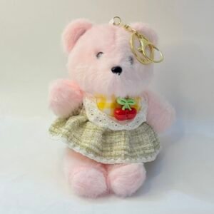 Cherry Picnic Bear Bag Charm Keychain