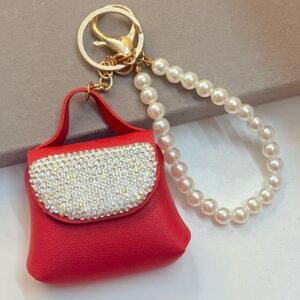 Radiant Red Crystal Mini Coin Pouch Bag Charm