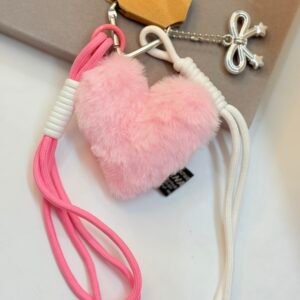 Plush Heart & Cord Bag Charm