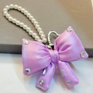 Glamorous Lavender Satin Cushion Bow Charm