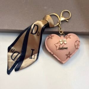 Designer-Inspired Heart & Ribbon Bag Charm