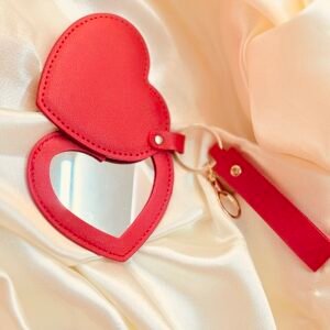 Love-Struck Leather-Look Mirror Keychain