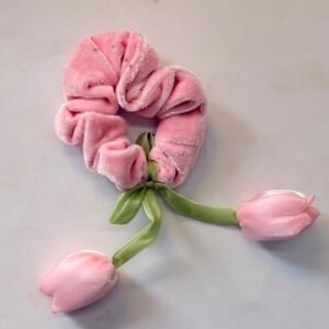 PINK TULIP SCRUNCHIE