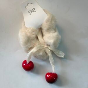 BEIGE FUR CHERRY SCRUNCHIE