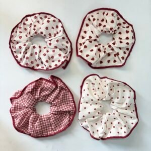 The Vintage Maroon Print Scrunchie Bundle