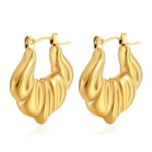 Golden Swirl Statement Hoops