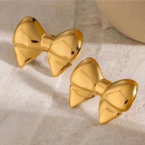 Luxe Bowtie Gold Anti Tarnish Studs