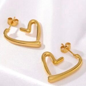 Everyday Golden Heart Anti Tarnish Hoops