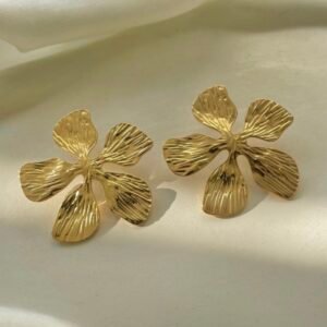 Sculpted Orchid Anti-Tarnish Earrings