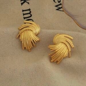 Textured Ribbon Anti-Tarnish Earrings