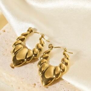 Vintage Ribbed Anti-Tarnish Hoops