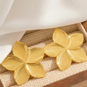 Textured Petal Anti-Tarnish Earrings