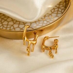 Golden Drip Anti-Tarnish Hoops