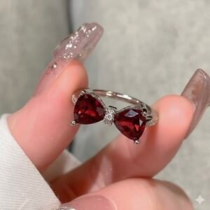Ruby Bow Anti Tarnish Ring