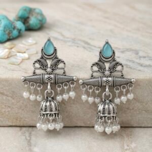 Hasli-Style Turquoise & Pearl Dangles
