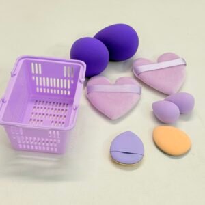 Lilac Vanity Basket & Sponge Combo