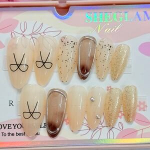 Nude & Chrome Bow Nail Art Kit