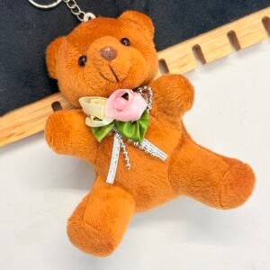 Cute Little Brown Bear Stuffed Toy Keyring