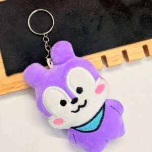 Purple Mascot Plush Keychain with Blue Collar