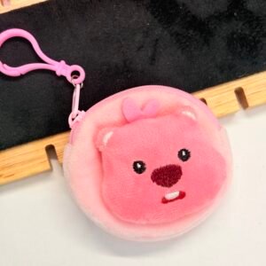 Cute Mini Round Stuffed Pouch Bag Charm with Clip