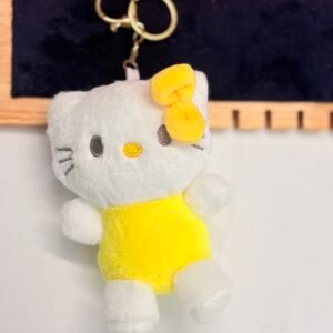 Hello Kitty Plush Keychain in Yellow Outfit and Bow