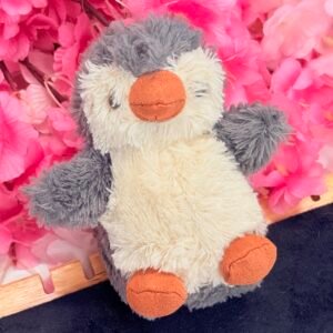 Grey and White Penguin Plush Keychain