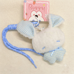 Pastel Blue Bunny & Plush Keychain