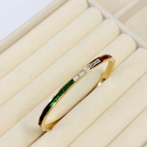 Vibrant Striped Crystal Anti-Tarnish Bracelet